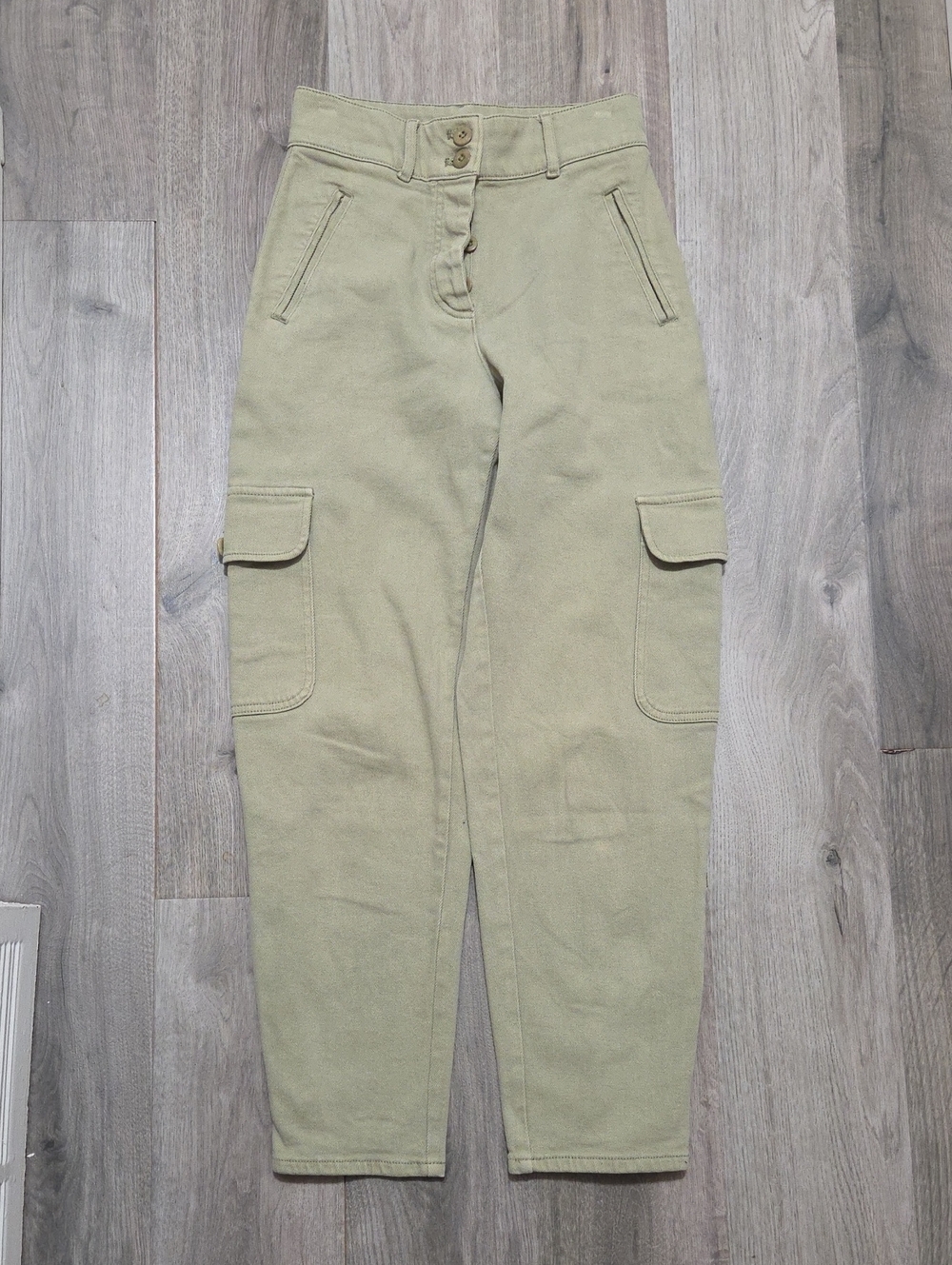 Wilfred Cotton Blend Olive Green Cargo Pants